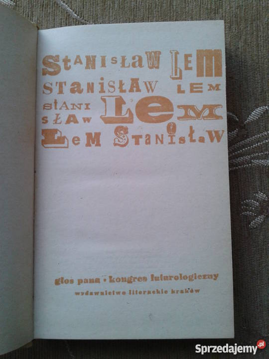 GŁOS PANA i KONGRES FUTUROLOGICZNY Stanisław LEM Parczew sprzedam