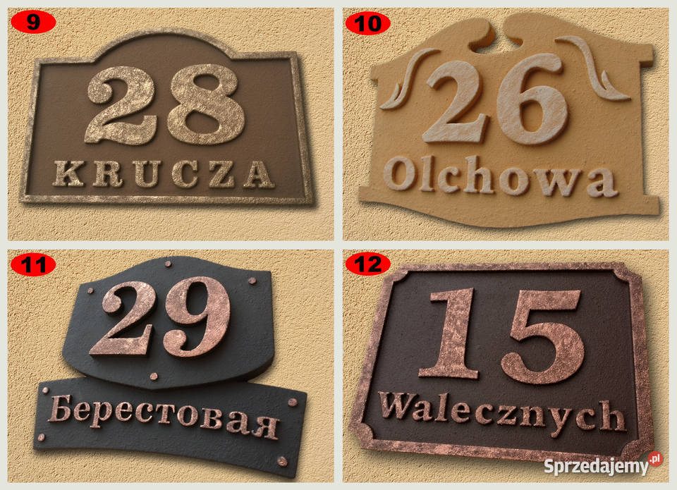 Numery na Dom tablica adresowa zachodniopomorskie Koszalin