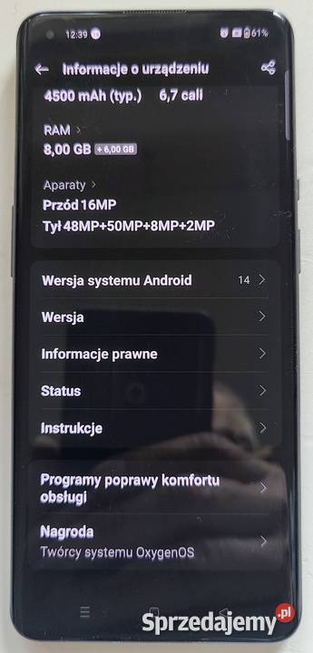 SMARTFON OnePlus 9 Pro GM2123 5G 8GB 128GB OnePlus