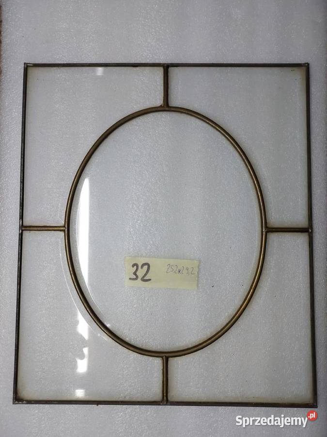 32 Witraż frontu starego zegara szafki szkło pomorskie Tczew sprzedam