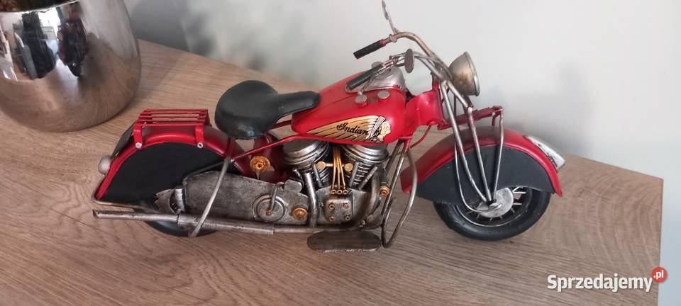 Indian Duży Harley Davidson z Koszem Wojskowy Kolekcje wielkopolskie Turek