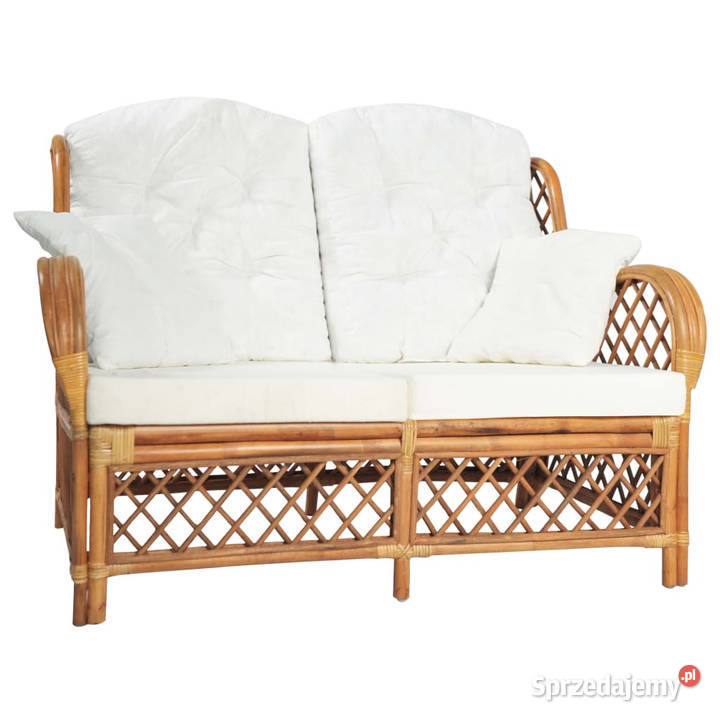 2osobowa sofa jasnobrązowa rattanowa WM325474 Warszawa sprzedam
