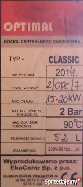 Piec grzewczy CO lubelskie