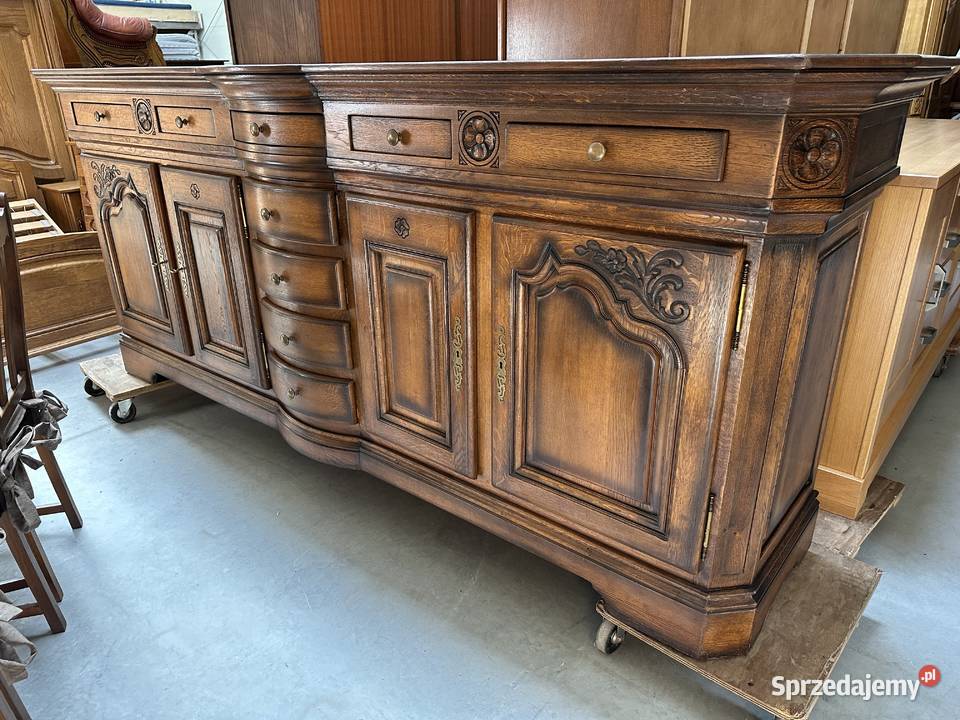 Masywny dębowy zestaw 100 lite drewno komoda Sławoszewek