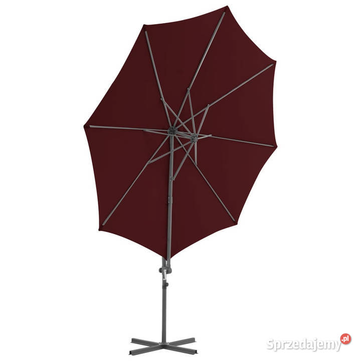 Parasol wiszący na stalowym słupku bordowy 300 Pozostałe Warszawa