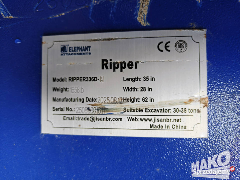 Nowy zrywak do koparki Elephant Ripper 336DN Części maszyn i innych pojazdów