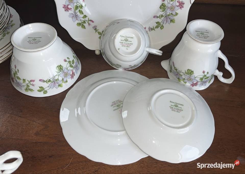 Serwis Columbine Esteb 1845 Royal Stafford Made Porcelana i szkło Gdańsk sprzedam