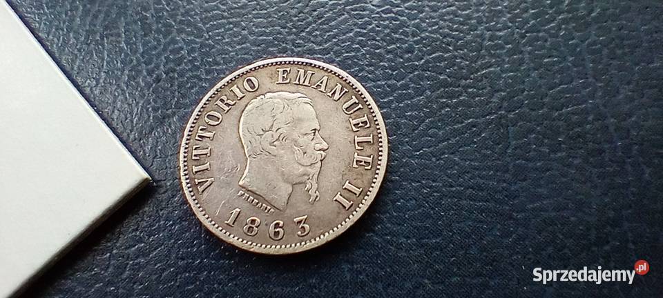 Stare monety 50 centesimi 1863 Włochy srebro