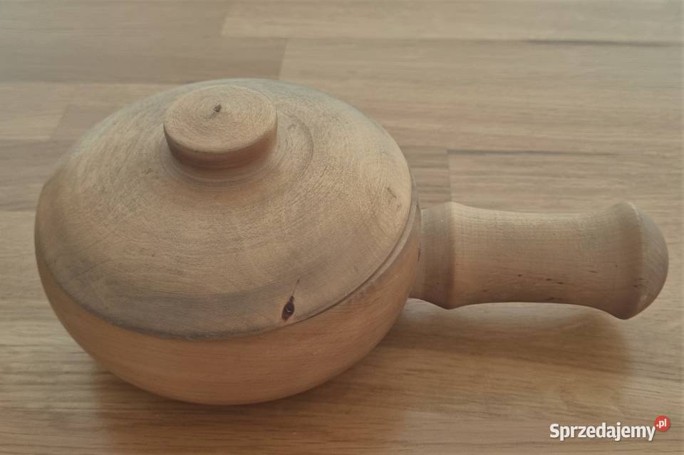 Drewniana patelnia pojemnik na drobiazgi