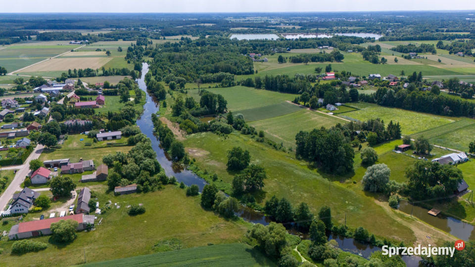 Wyjątkowa działka rzeką Wkrą 168 ha 200 m linii utwardzona mazowieckie Unierzyż