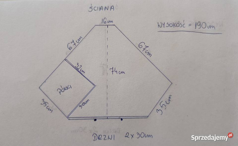 Młodzieżowadziecięca szafa narożna Stan Chybie