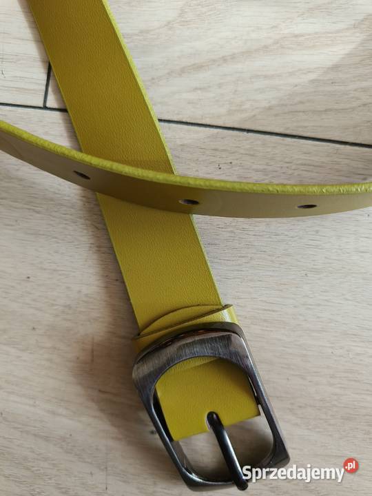 Pasek skórzany limonkowy Uniseks
