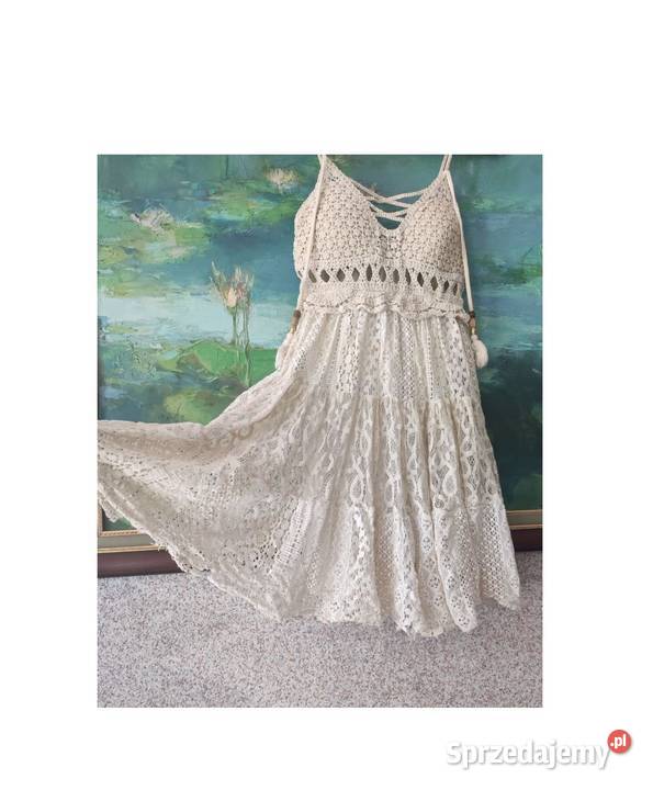 ZARA sukienka koronkowa ażurowa boho rozszerzana Odzież damska Kielce sprzedam