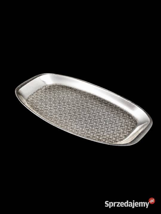 Metalowa taca podłużna PRL vintage retro Patery Poddębice