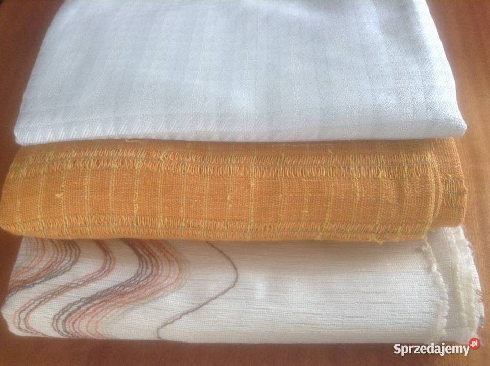 3 zestawy lnianych zasłon na okna wielokolorowy Opole