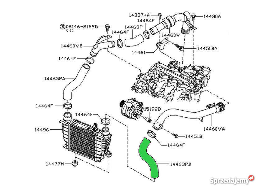 RURA WĄŻ TURBO NISSAN CUBE 15 DCi 14463BA60A turbosprężarki Bielsko-Biała