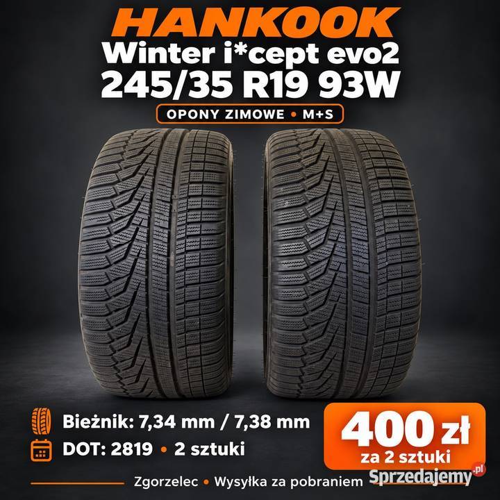 Hankook Winter icept evo2 24535 R19 93W 2 sztuki Hankook dolnośląskie