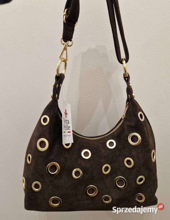 Torebka Vera Pelle 100 skóra naturalna czekolada Września