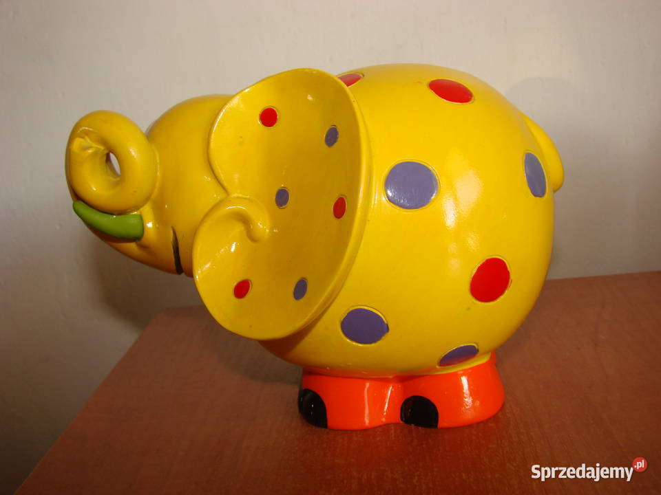 Słonik w kropki ceramiczna skarbonka sprzedam