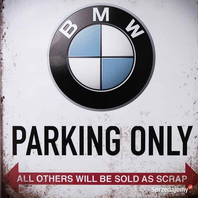 Tabliczka dekoracyjna metalowa PARKING BMW do Chmielnik