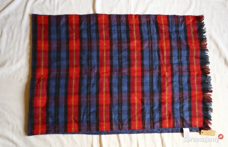 Nowy duży dwustronny szal w kratę Medicine Gdańsk