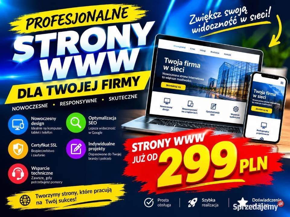 Strona firmowa 299 kompletna działa na telefonie Kraków
