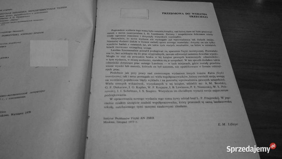 Mechanika kwantowa teoria nierelatywistyczna Gdańsk