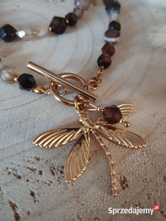 Naszyjnik ważka agat kawowy 45 Naszyjniki Zielonki