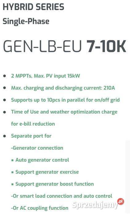 LUXPOWER inwerter hybrydowy GENLBEU 10kW LP1 LV