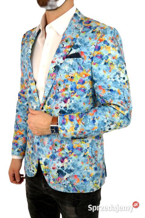 GIOVANNI PERA Marynarka Męska D622 Kolorowa Ostrów Wielkopolski