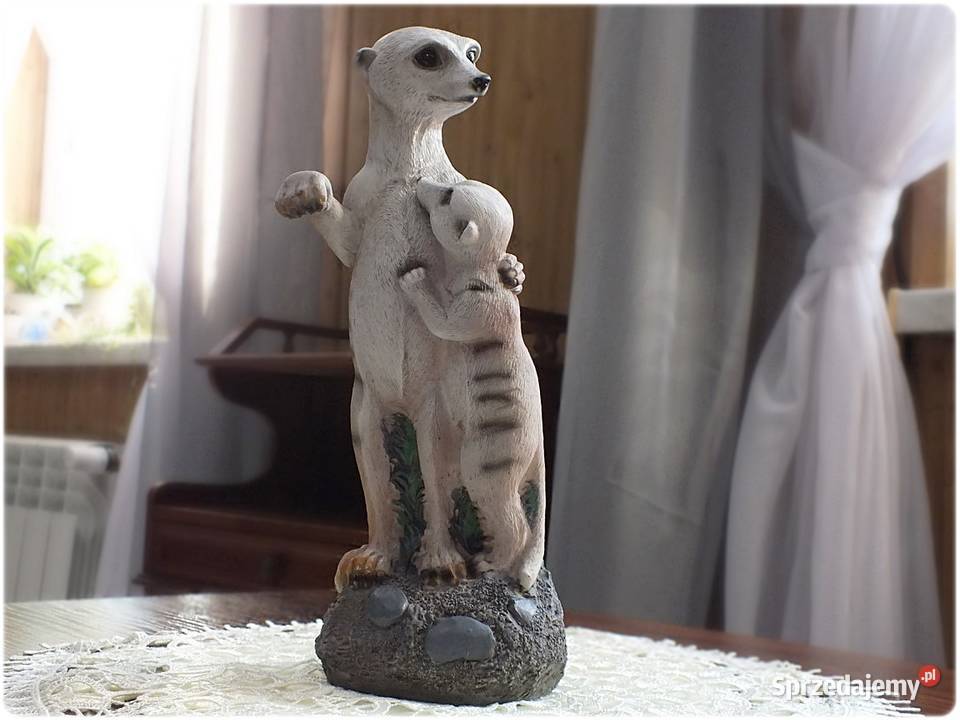 Rzeźba stojąca Surykatka i jej dziecko Ozdoba Żary