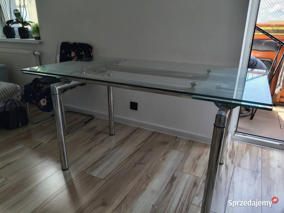 Szklany rozkładany stół ikea Aleksandrów Łódzki