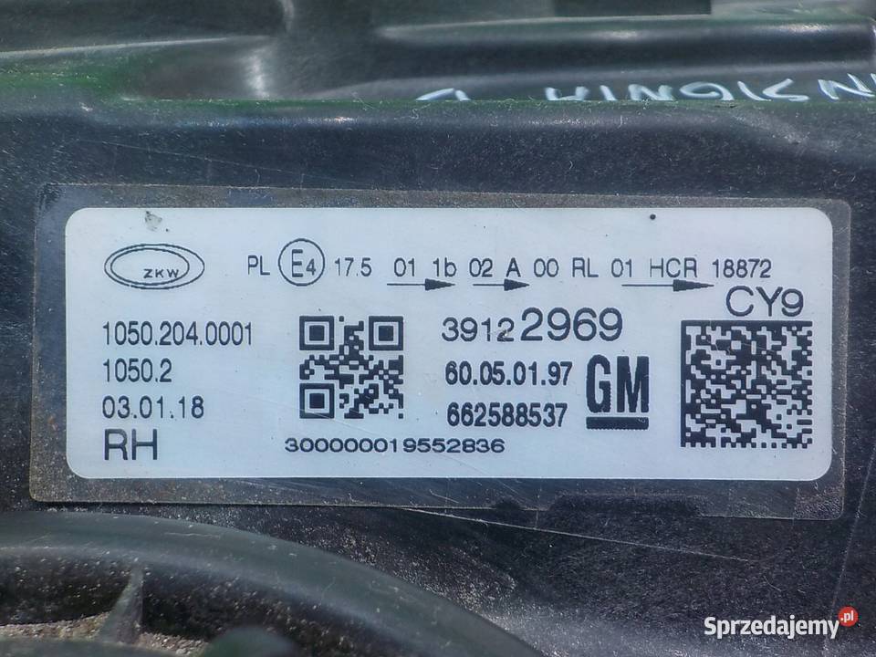 OPEL INSIGNIA B 16 CDTI 18r lampa prawa przod Suków