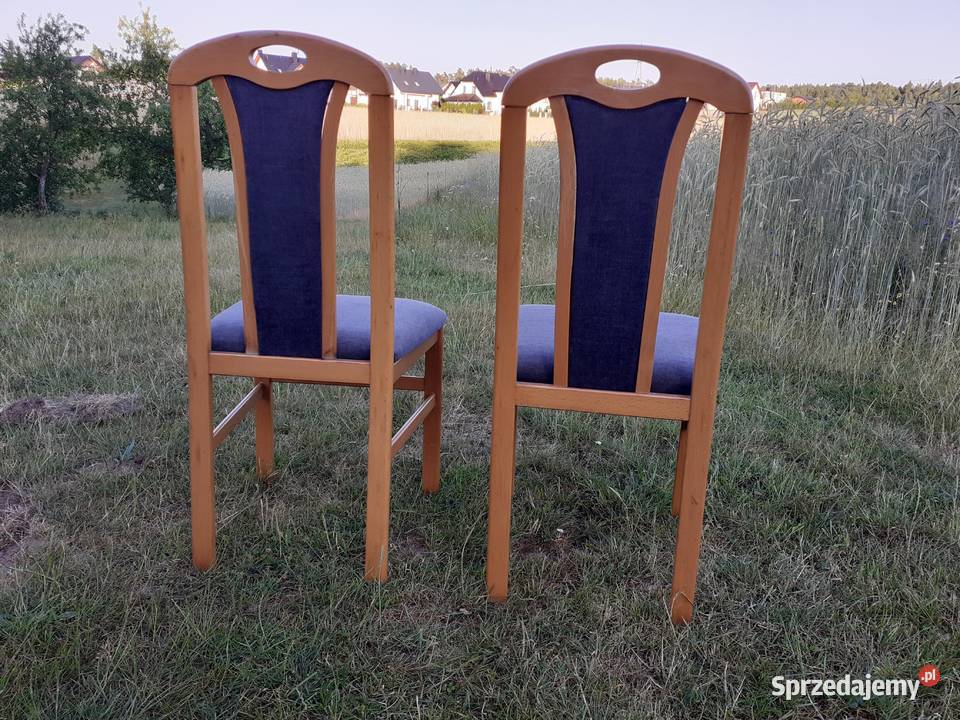 Drewniane krzesło 2 Odnowiona tapicerka Kartuzy