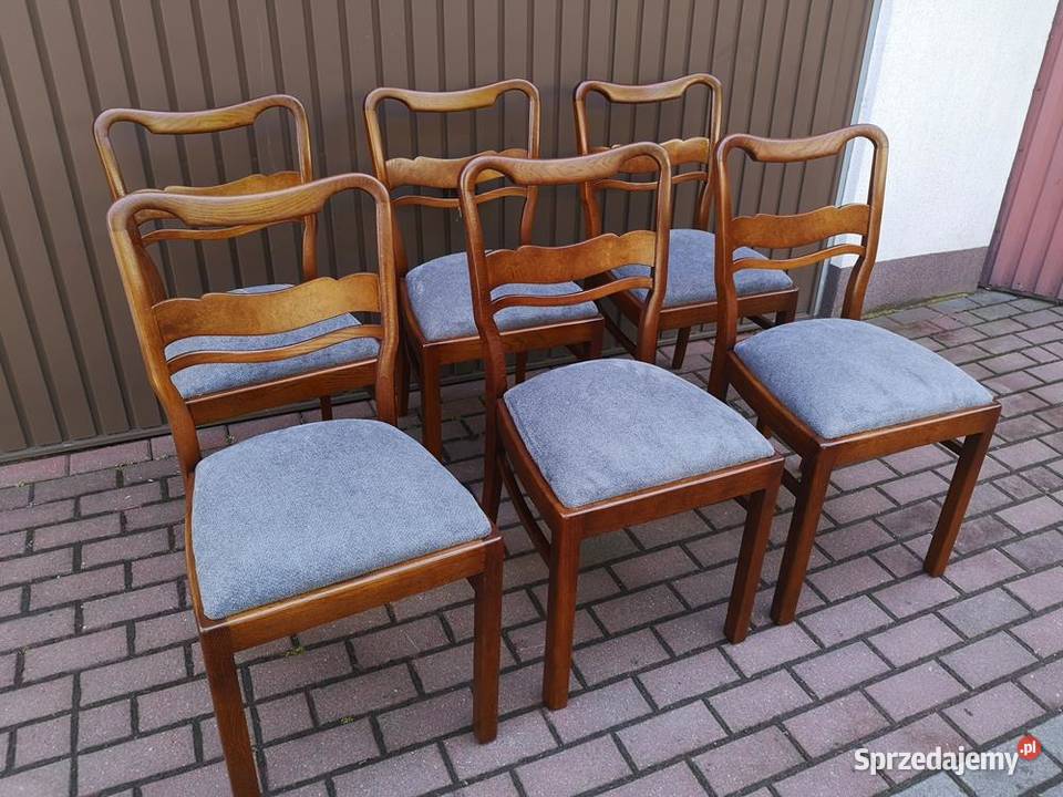 Krzesła ARTDECO OrzechDąb Stare Antyk Komplet 6 Meble Swarzędz