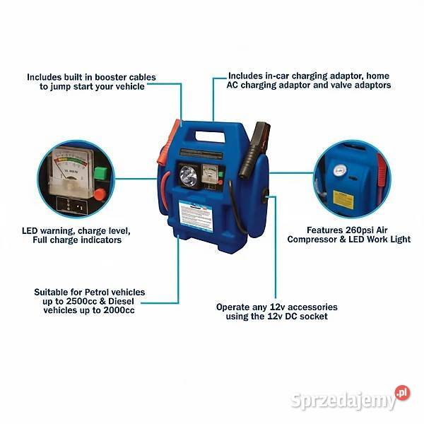 URZĄDZENIE ROZRUCHOWE KOMPRESOR JUMP STARTER