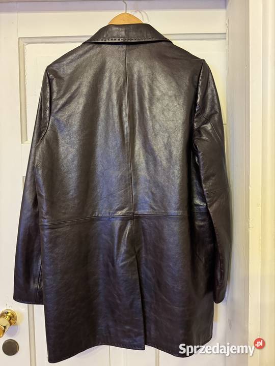 Kurtka skórzana brązowo burgundowa naturalna śląskie