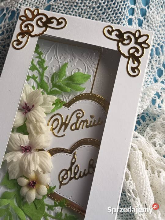 Pamiątka ślubu kartka w pudełku