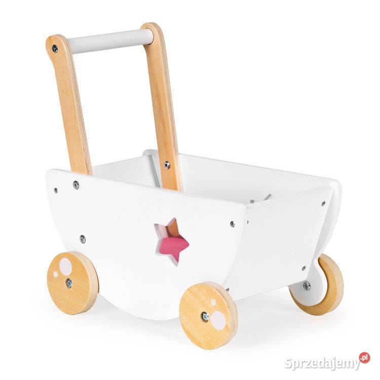Drewniany wózek lalek chodzik pchacz 2w1 Ecotoys Bielsk Podlaski