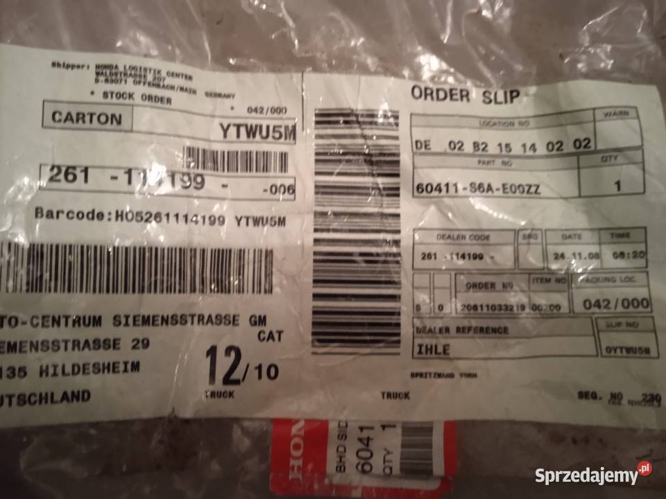 Wspornik lampy zderzaka nowy OEM Honda Civic VII osobowe Łódź