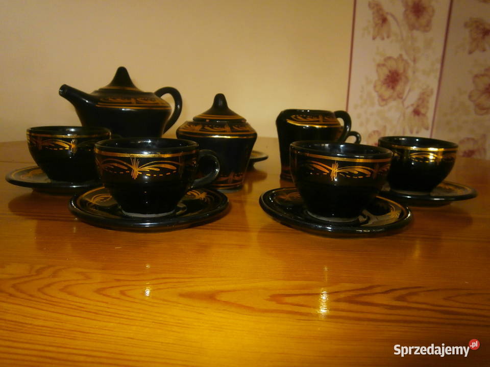 Serwis kawowy sygnowany 9 ładny stan PRL Łódź