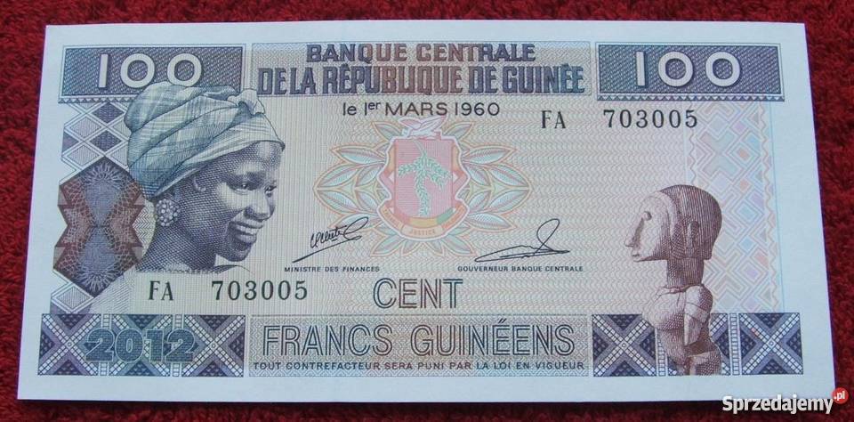 GWINEA 100 FRANCS Kolekcjonerski Banknot 1 Numizmatyka Katowice sprzedam