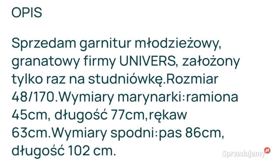 Sprzedam garnitur młodzieżowy mazowieckie Pepłowo