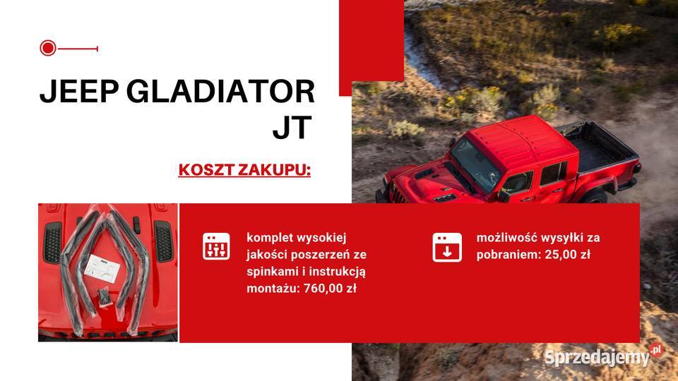 Gladiator JT Listwy poszerzające nadkola małopolskie Chrzanów
