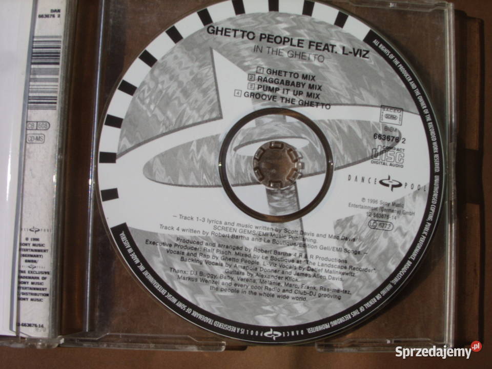 Rap singiel CD GHETTO PEOPLEFEAT LVIZ 1996 Płyty i kasety Wołów
