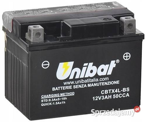 Akumulator Unibat CBTX4LBS 12V 3Ah 50A P AGM Akumulatory Jelcz-Laskowice