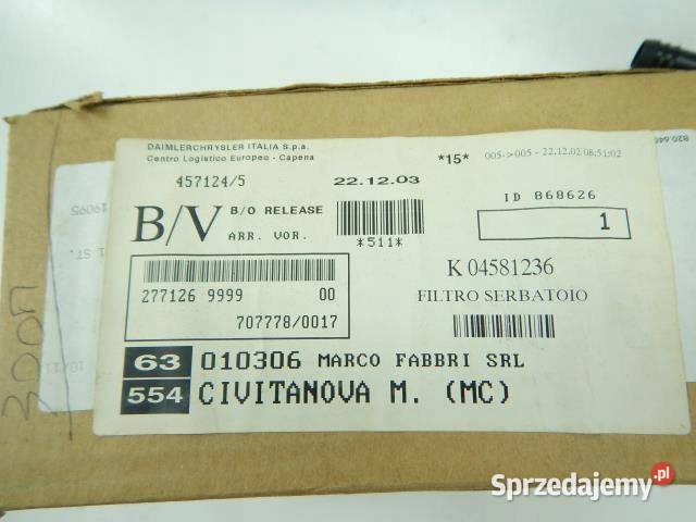 FILTR PALIWA CHRYSLER VOYAGER 0103 DODGE JEEP osobowe