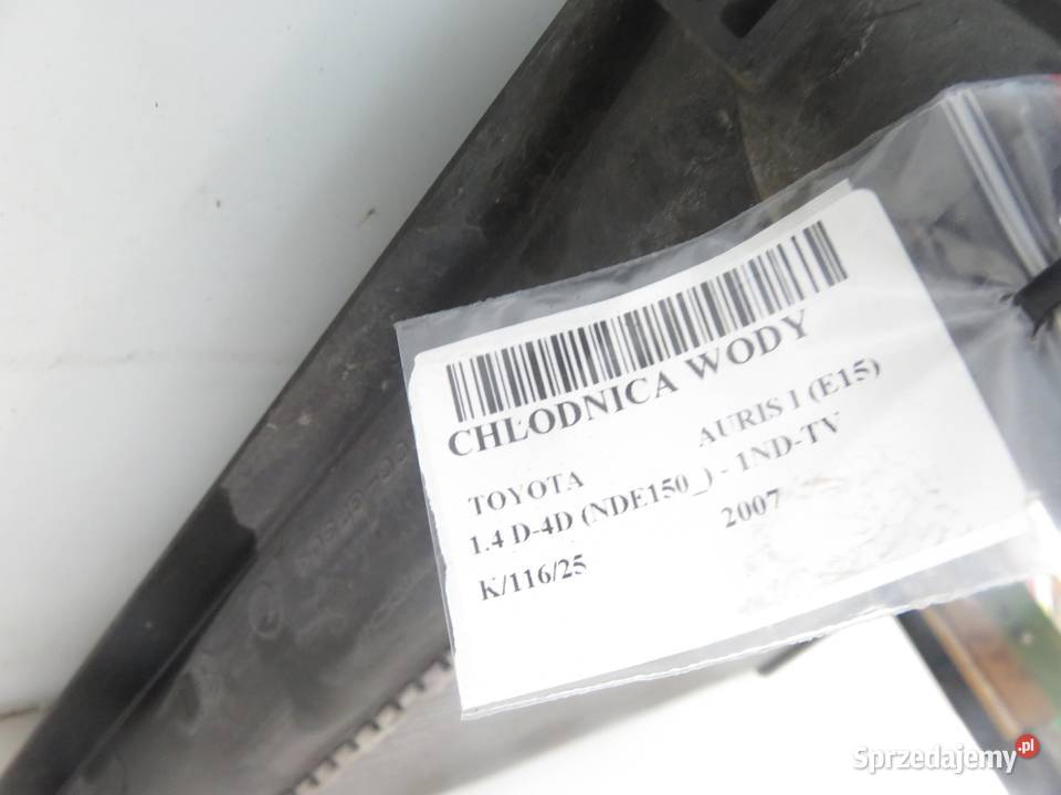 CHŁODNICA WODY TOYOTA AURIS I 14 D4D 90 1NDTV małopolskie