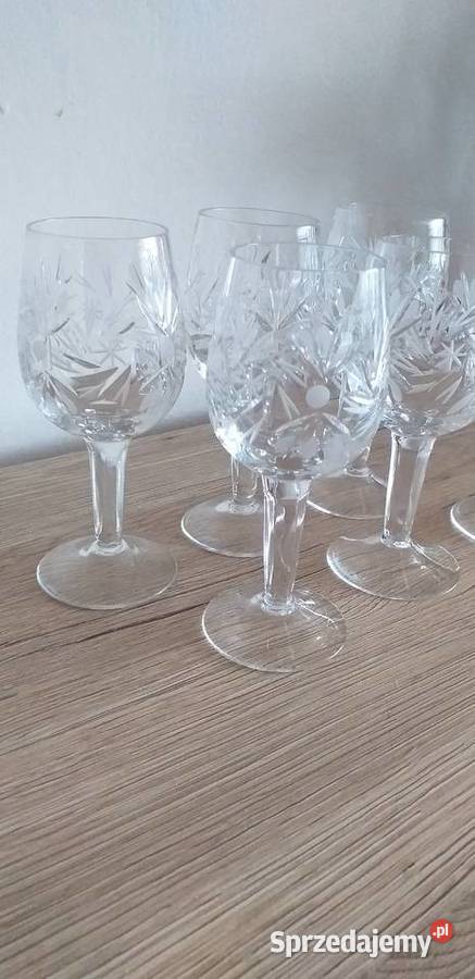 Kryształowe kieliszki prl łódzkie Przedbórz