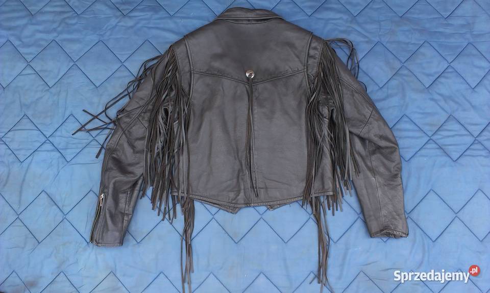 Kurtka skórzana damska ramoneska skóra frędzle Rybnik